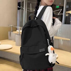 リュック 黒 ユニセックス 大容量 カバン シンプル 韓国 撥水加工 メンズ レディース