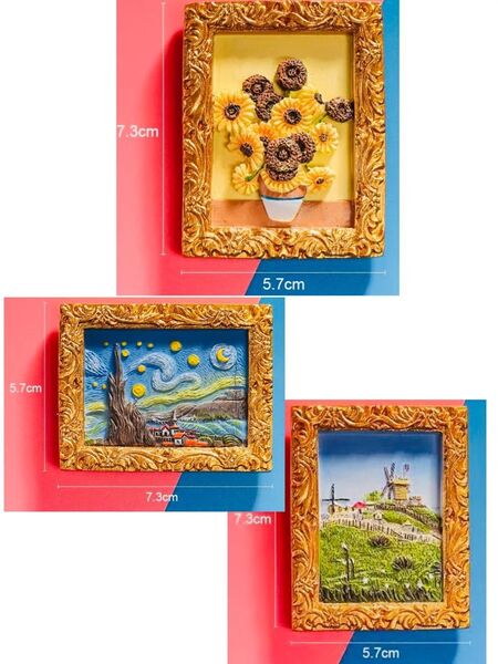 3D冷蔵庫マグネット トラベルステッカー3点セット