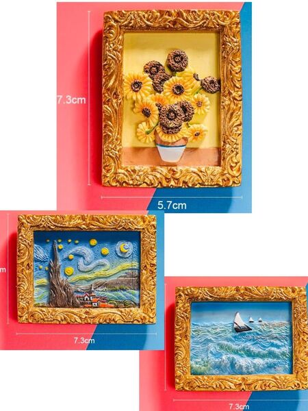 3D冷蔵庫マグネット トラベルステッカー3点セット