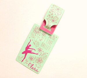  new goods *Claraklala* ballet name tag 6.5×10cm green ba Rely na