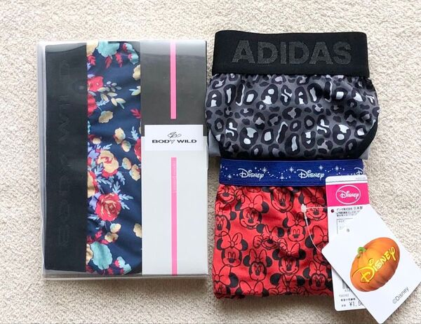 本日迄!BODY WILD&adidas&GUNZE ショーツ&ヒップハング日本製 Mサイズ 3枚セット