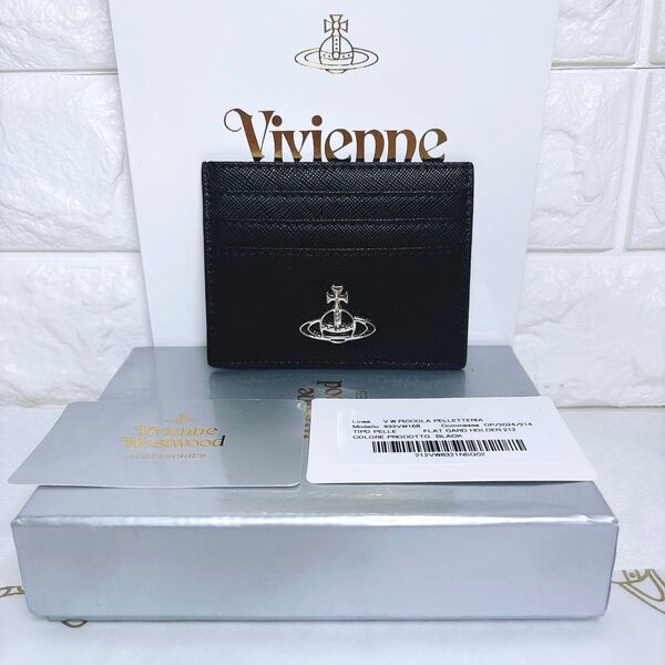 【新品】Vivienne Westwood カードケース 定期入れ シルバーオーヴ ブラック