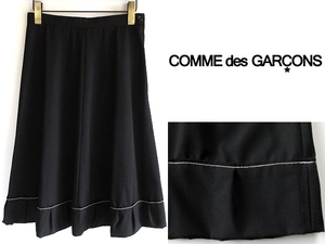 美品 希少 robe de chamble COMME des GARCONS(現コムコム) コムデギャルソン AD2000 ビンテージ ウールギャバジンスカート M 黒 ブラック