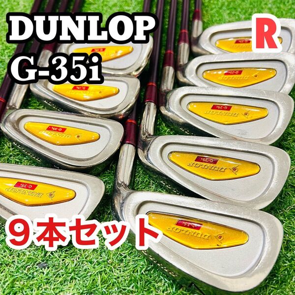 やさしいアイアンセット ダンロップ G-35i カーボンシャフト フレックスR 初心者 入門向け 9本フルセット ゴルフセット