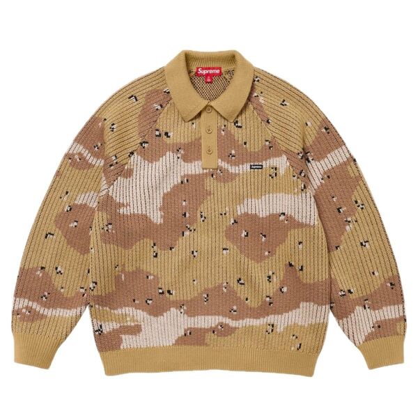 Supreme Small Box Polo Sweater "Desert Camo" M size