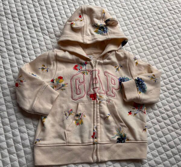 babyGAP パーカー 花柄 クマ耳 baby 女の子 70cm 6〜12month