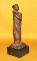 ブロンズ　佛子泰夫　女性像　大理石台　1964年　ライオンズクラブ　中古品 　彫刻_画像3