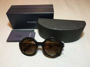 新品 本物 プラダ 丸型 ラウンド サングラス ブラウン 茶 レディース PRADA モード 眼鏡