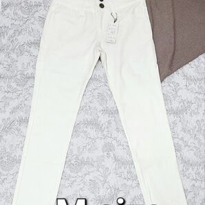 タグ付き 未使用 ホワイト パンツ ストレッチ