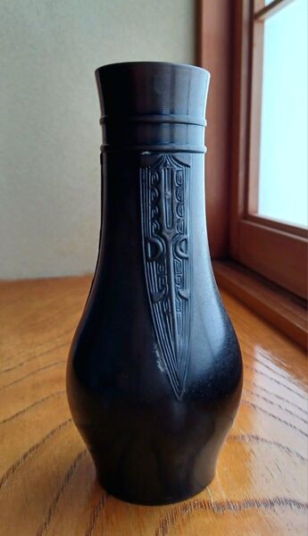 茶道用 銅製杓立て(柄杓)火箸立て341g H約17.5cm口径4.5cm 底直径約5cm一番太い胴回り14.5cm 柄3ケ所