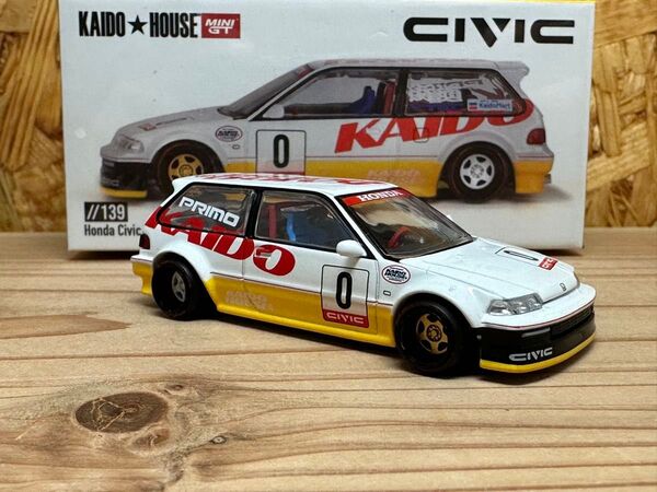 KAIDO HOUSE 1/64 ホンダ シビック kanji V1 イエロー ホワイト 街道ハウス 新品 未開封