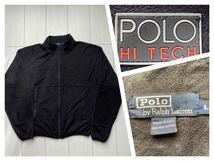 送料無料 90s vintage ビンテージ USA製 polo HI TECH ラルフローレン ZIP fleece フリース ジャケット black ブラック 黒 sport 92 93 XL_画像1