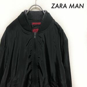 ZARA MANザラマン★ジップアップブルゾン サイド切替 ブラック 黒