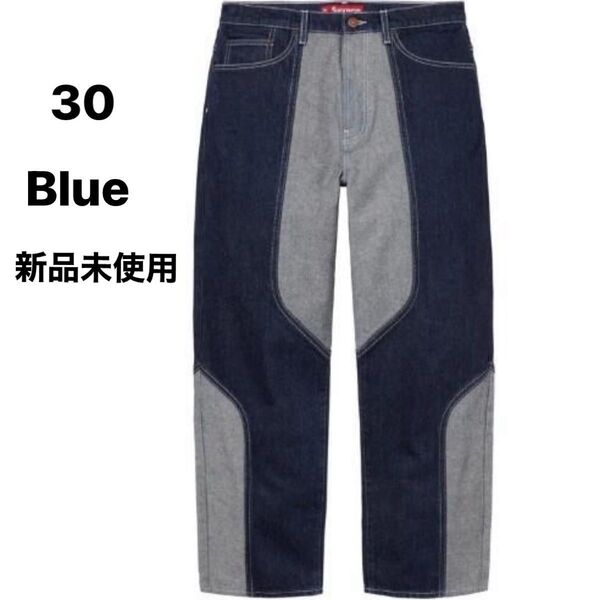 新品未使用 Supreme 2-Tone Paneled Baggy Jean 30