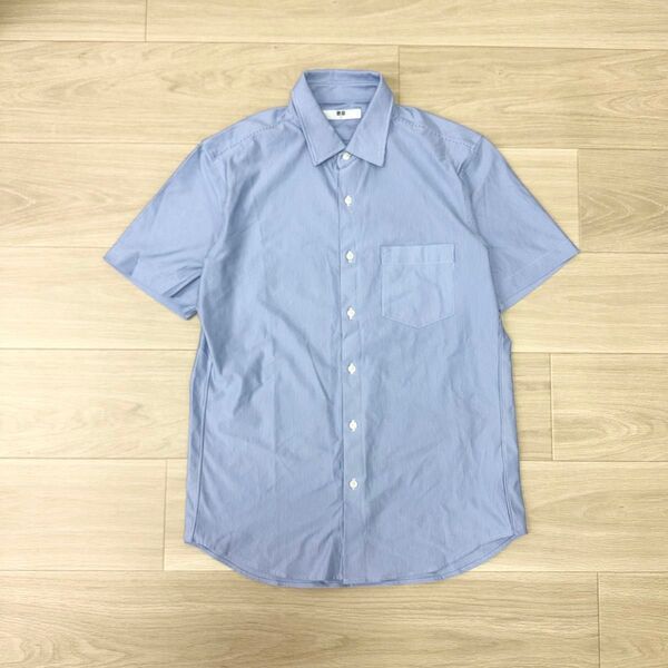 美品 UNIQLO ユニクロ ドライイージーケアコンフォートストライプシャツ S