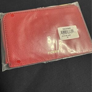 残り1点!アウトレットFossil フォッシル Jori レザー ジップ カードケース コインケース レッド SWL2878600