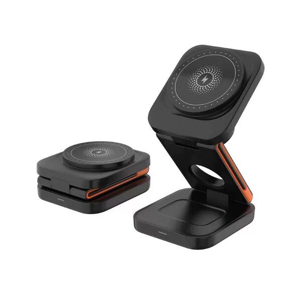 ワイヤレス充電器 3-in-1 マグネット式 折り畳み式 Qi対応 急速充電 軽量 3W/5W/15W対応