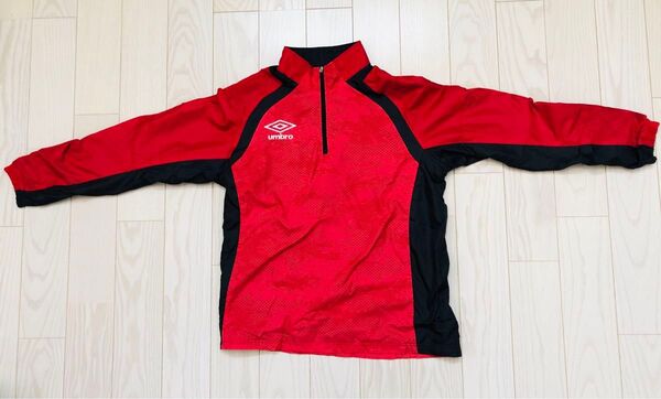 アンブロ UMBRO ウインドブレーカー 160 起毛メッシュ 赤/黒