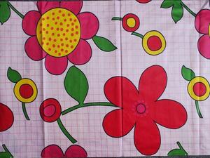  retro Vintage cloth * pink .. large pop furthermore flower * cotton *107×100* remake handicrafts interior fabric 