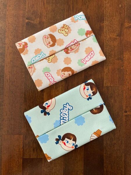 ペコちゃん ティッシュケース 2個セット ポケットティッシュカバー ハンドメイド