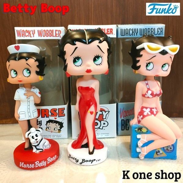 3体セット【ベティブープ BOBBLE HEAD】ファンコ ボビングヘッド フィギュア ソフビ Betty Boop