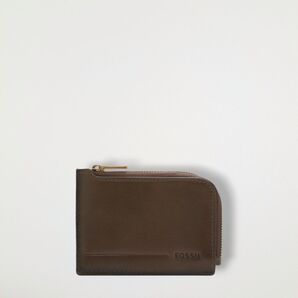 Fossil コインケース アレン レザー ジップ カードケース ブラウン