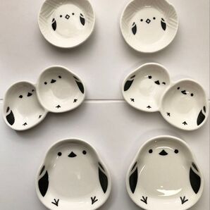 小皿 陶器 シマエナガ 豆皿 プレート お皿 中皿