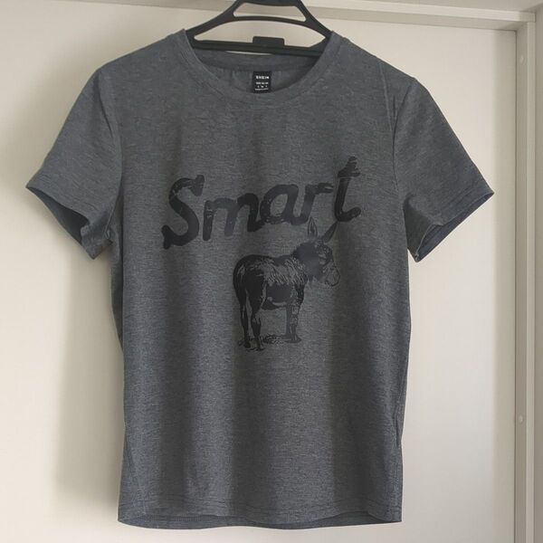 SHEIN Tシャツ 半袖プリントTシャツ S グレー