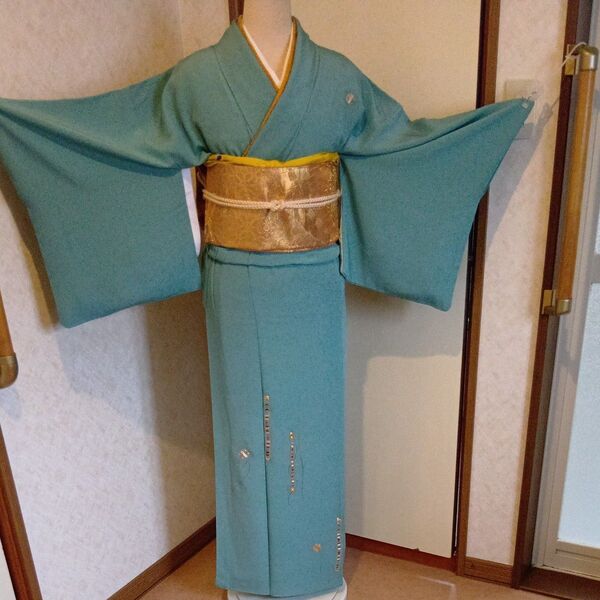 訪問着 駒刺繍 吉祥文 袷 身丈160 入学式 卒業式 結婚式 フォーマル お宮参り ママ着物 インスタ映え