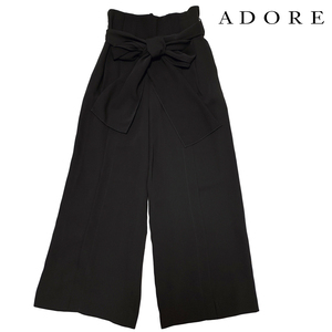 美品 ADORE ハイウエスト ベルト付き ワイド パンツ 36 カーキ アドーア