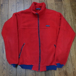 80s USA製 patagonia 三角タグ フリース ジャケット L レッド フルジップ パーカー パタゴニア 25011 ヴィンテージ