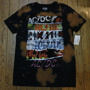 新品 AC/DC Tシャツ M ブラック ACDC 半袖 プリント ロゴ ロック メタル バンドT / KISS METALLICA MEGADETH