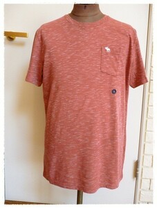 メンズ　アバクロンビー&フィッチ　Tシャツ　レッド　S　アバクロ　半袖　Abercrombie & Fitch　海外並行輸入　Men's