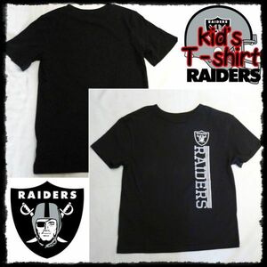 NFL　アメフト　レイダース　RAIDERS　キッズ　半袖　Tシャツ　子供用　ラグビー　アメリカ　輸入子供服　スポーツ　黒　L　7　130cm