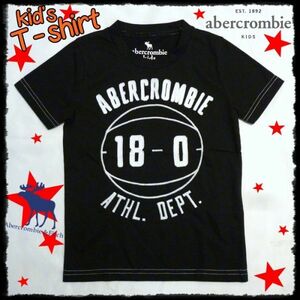 アメリカ直輸入　アバクロ　キッズ　Abercrombie　子供用　半袖　Tシャツ　正規輸入品　輸入子供服　レア　バスケ　黒　5/6　110cm