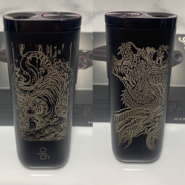 虎 龍 デザイン glo HYPER グロー ハイパー グラファイト ブラック 黒 和彫り 和柄 タイガー ドラゴン 猛虎 昇り龍