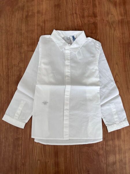 ◎394【美品】baby Dior ホワイト長袖シャツ 100cm