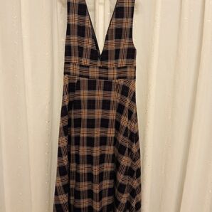 ワンピース COLZA(Honeys) サイズ表記SですがXSの方向けです ネイビー チェック ロング丈