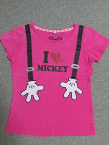 ディズニー ♪ ミッキーのサスペンダープリント 半袖Tシャツ　140