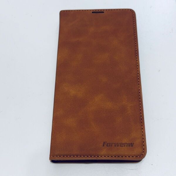 iPhone13Pro Max ケース 手帳型 カード収納 PUレザーケース ガラスフィルム1枚付 ブラウン スタンド機能
