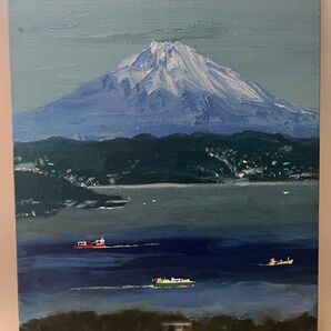 油彩画「山と海」