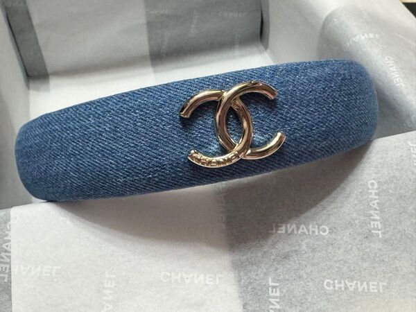 CHANEL シャネル デニム カチューシャ ヘアバンド 新品 未使用 ココマーク 限定 ヘアアクセサリー