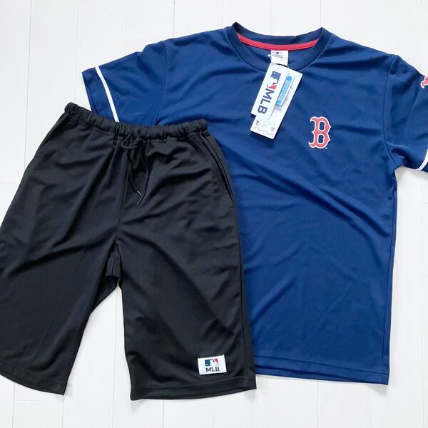 MLB レッドソックス Tシャツ ハーフパンツ メッシュ 上下セット Mサイズ 未使用 タグ付 メジャーリーグ