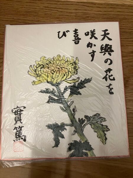 武者小路実篤 絵画(色紙) 天與の花を咲かす喜び