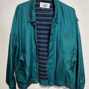 【JACCEL】ヴィンテージ 光沢あり深緑ブルゾン Lサイズ