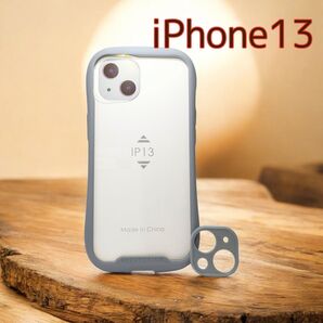 新品☆iPhoneケース13 スマホケース ☆ iFace風 グレーカメラカバー付き 即購入OK! 匿名配送 おまとめ割あり