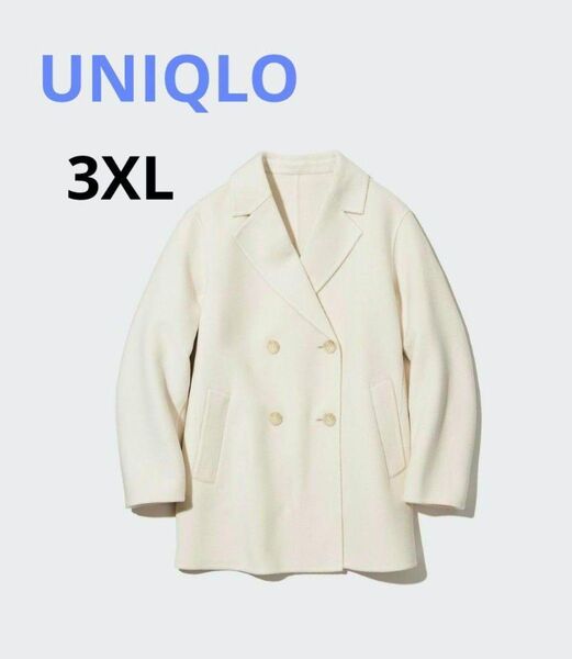 4L UNIQLO ダブルフェイスショートコート★オフホワイト★
