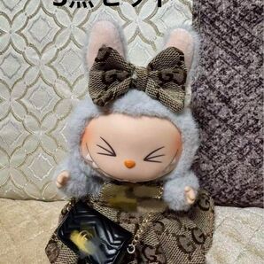 labubu ラブブ ドレス 17センチ ぬい服 着ぐるみ ブラウン りぼん