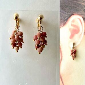 no.1522 ハンドメイド☆ピンクオパールのイヤリング(ピアス)