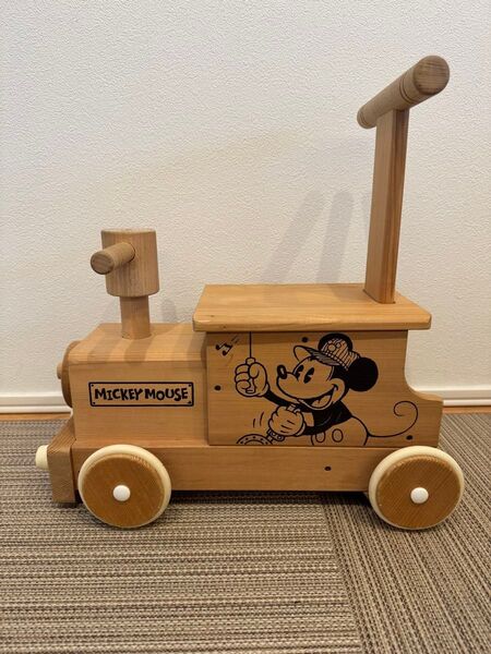 ミッキー 汽車ポッポ 平和工業 木製 手押し車 カタカタ 歩行